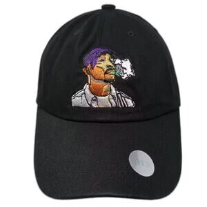 Starbox Black Baseball Cap OS Tupac Embroidered Purple Bandana Slideback Hat